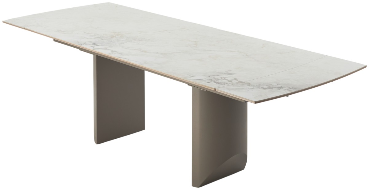 Стол ПУАНТО 200  BRECHA CREMA ELEGANCE, керамика / Латте каркас