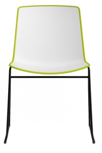 Стул пластиковый на полозьях Tweet черный, белый, зеленый