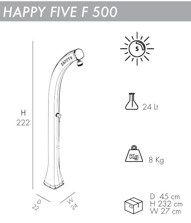 Душ солнечный Happy Five F 500 антрацит