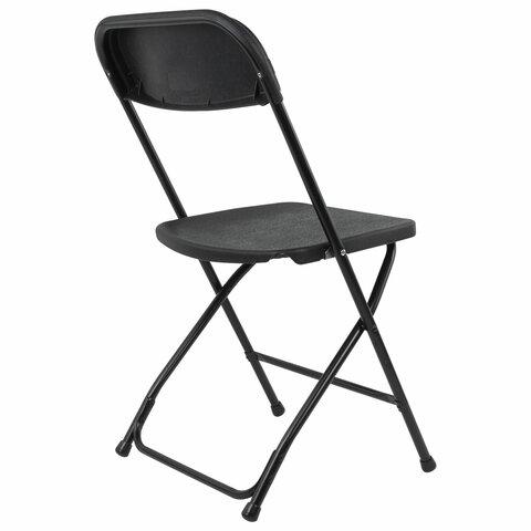 Стулья складные BRABIX "Golf CF-002", КОМПЛЕКТ 4 шт., черный каркас, пластик черный, 533030
