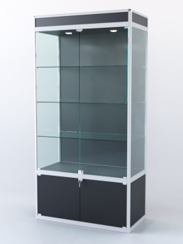 Витрина "ПРЯМОУГОЛЬНАЯ" №1-500-1 (задняя стенка - ДВП), Черный