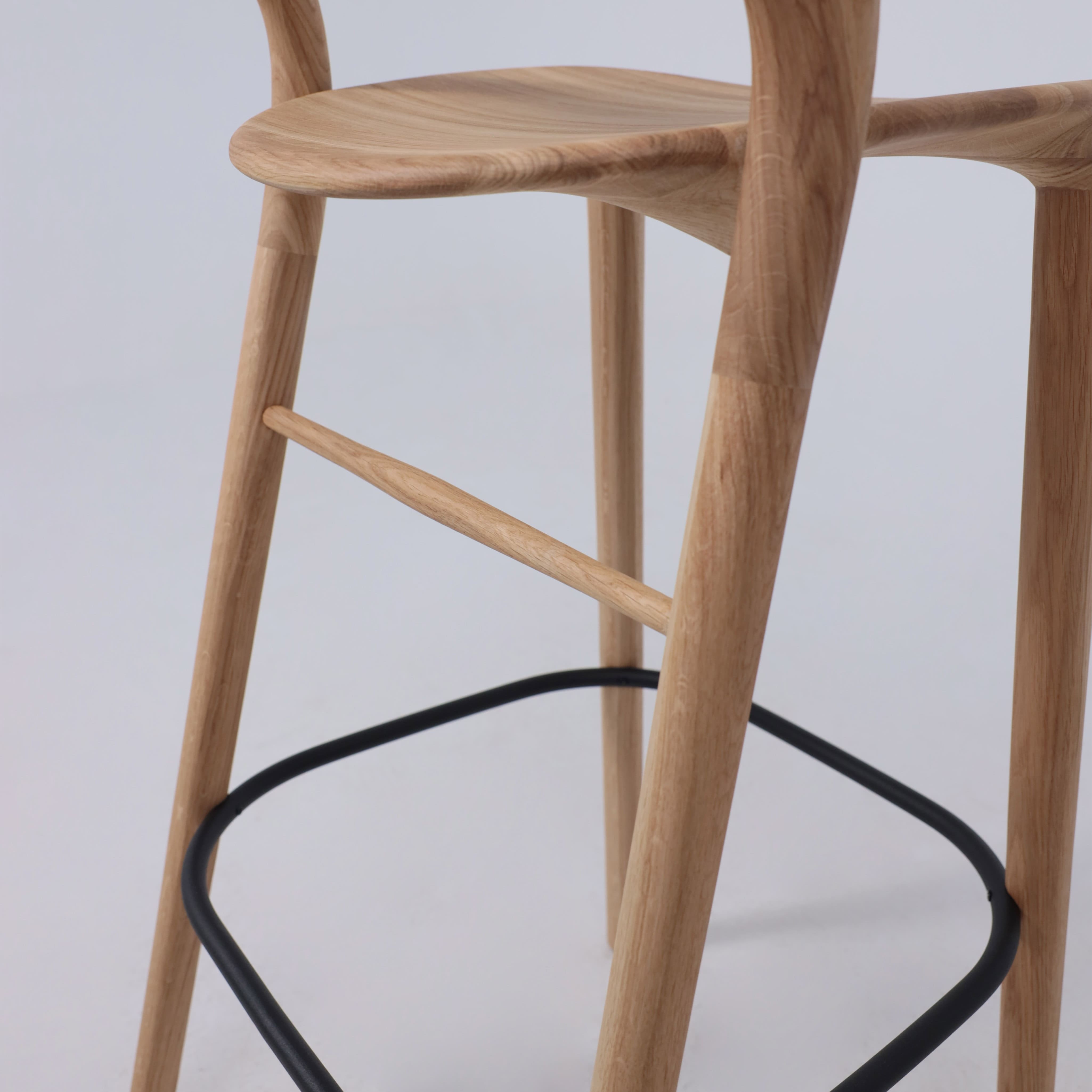 Стул барный Мэри, дуб натуральный, массив дуба