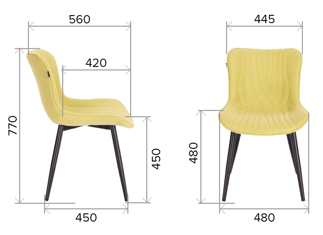 Обеденный стул Everprof Aqua Ткань Темно-коричневый