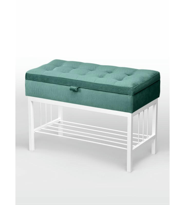 Банкетка Н-76 (белый/бирюзовый)