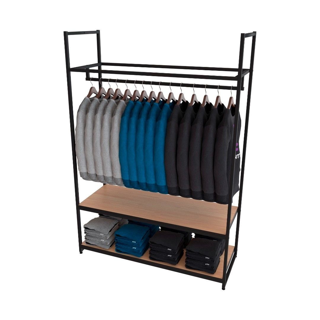 Стеллаж для одежды в стиле Лофт A17120-09 (170х120х45)