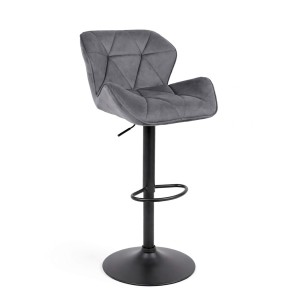 Стул барный Berlin, темно-серый, велюр