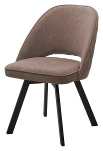 Стул ДУНА (DUNA) 360 град. поворот. B5 Капучино, велюр / черный каркас