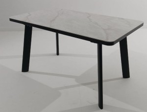 Стол НОРД 140  ОНИКС, керамика / Черный каркас