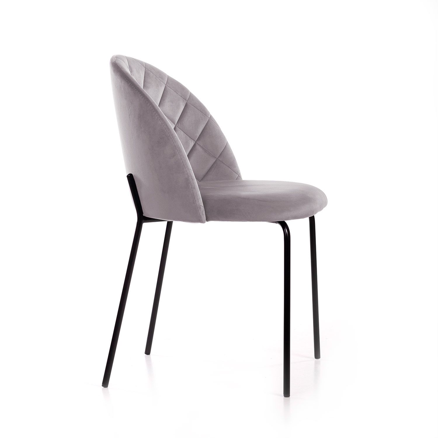 Стул Норд ромб, бархат светло-серый 26