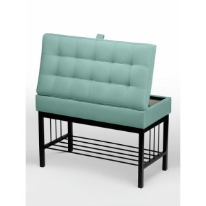 Банкетка Н-76 (черный/светло-бирюзовый)