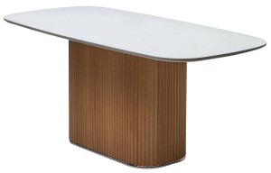 Стол ТАМПА (TAMPA) 180 цвет БЕЛЫЙ, керамика / OAK, ®DISAUR