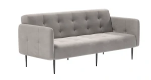 Monaco диван-кровать прямой с подлокотниками, трехместный, велюр серый Velutto 52