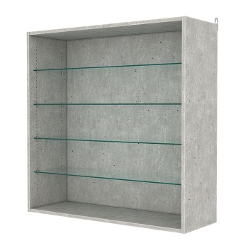 Витрина настенная с регулировочными полками №4-1ГГ-РЕГ, Метрополитан Грей