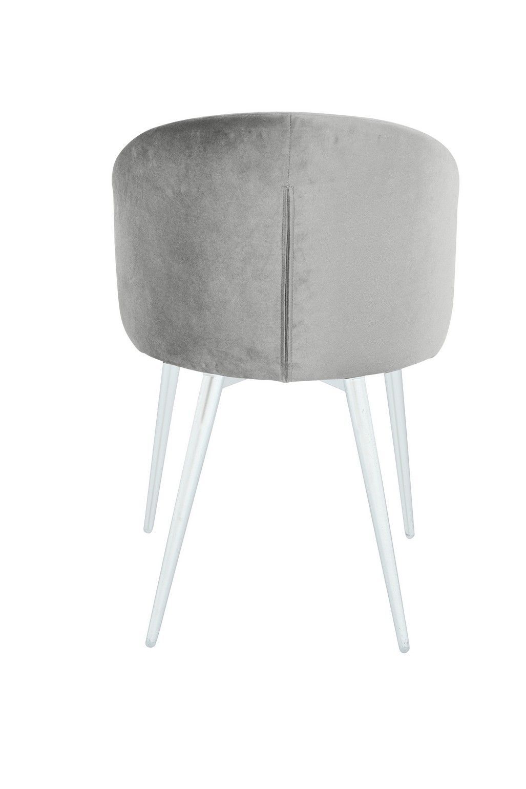 Стул Монблан, бархат серый 02 / белый конус
