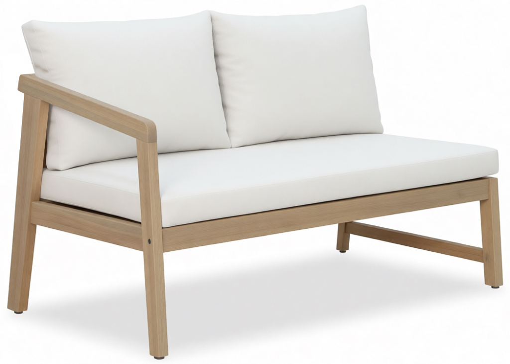 Модуль деревянный двухместный с подушками Nara песочный, бежевый