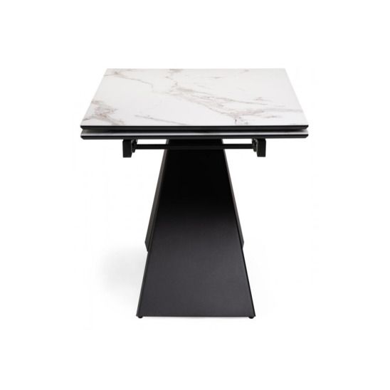 Стол Торвальд белый мрамор / черный