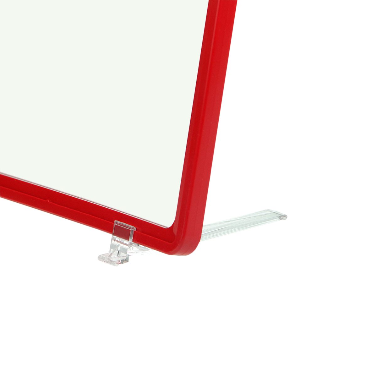 Стойка информационная настольная на подставках BASE-75 с рамкой PF-A4, цвет красный