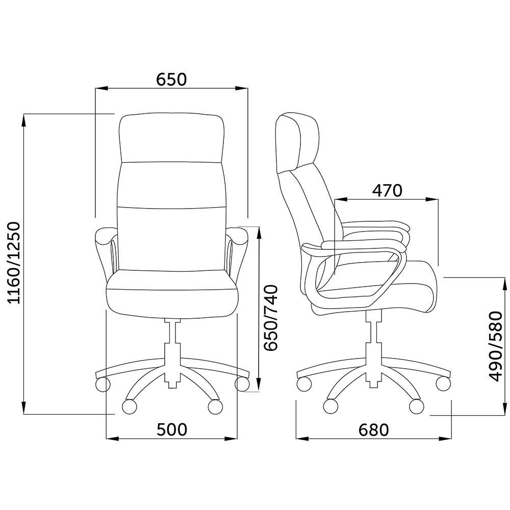 Кресло поворотное Paulo, чёрный, экокожа