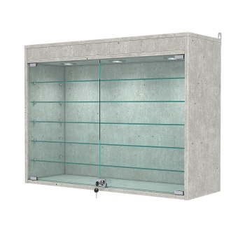 Витрина настенная №3-7АГ с подсветкой, Метрополитан Грей