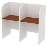 Стол оператора Дэссе 2-х местный, белый, столешницы орех