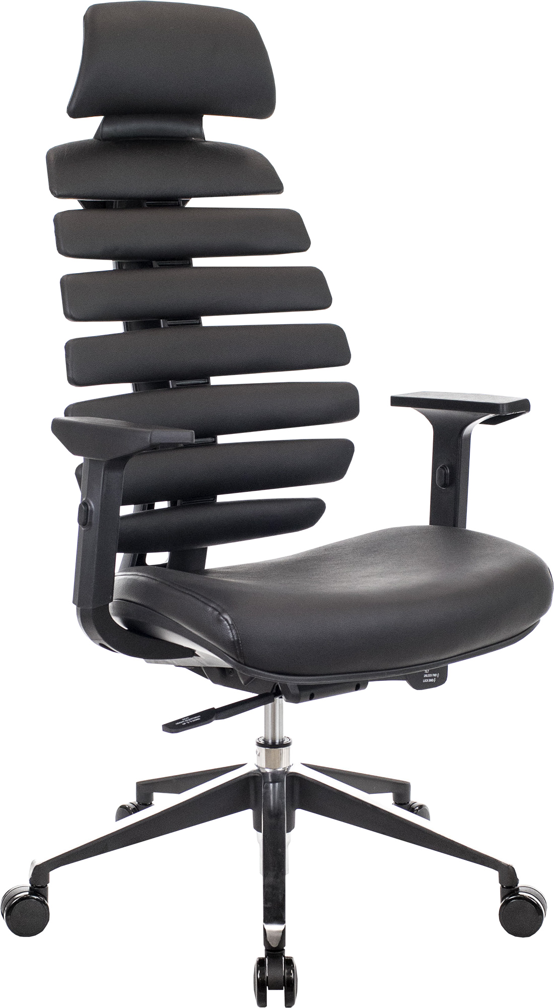 Кресло Everprof Ergo Black (Эрго Блэк) Кожа Черный