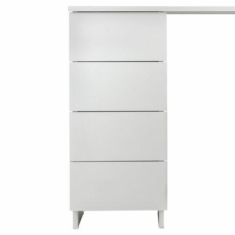 Стол письменный/компьютерный BRABIX "Scandi CD-016", 1100х500х750 мм, 4 ящика, белый, 641891, ЦБ013707-1