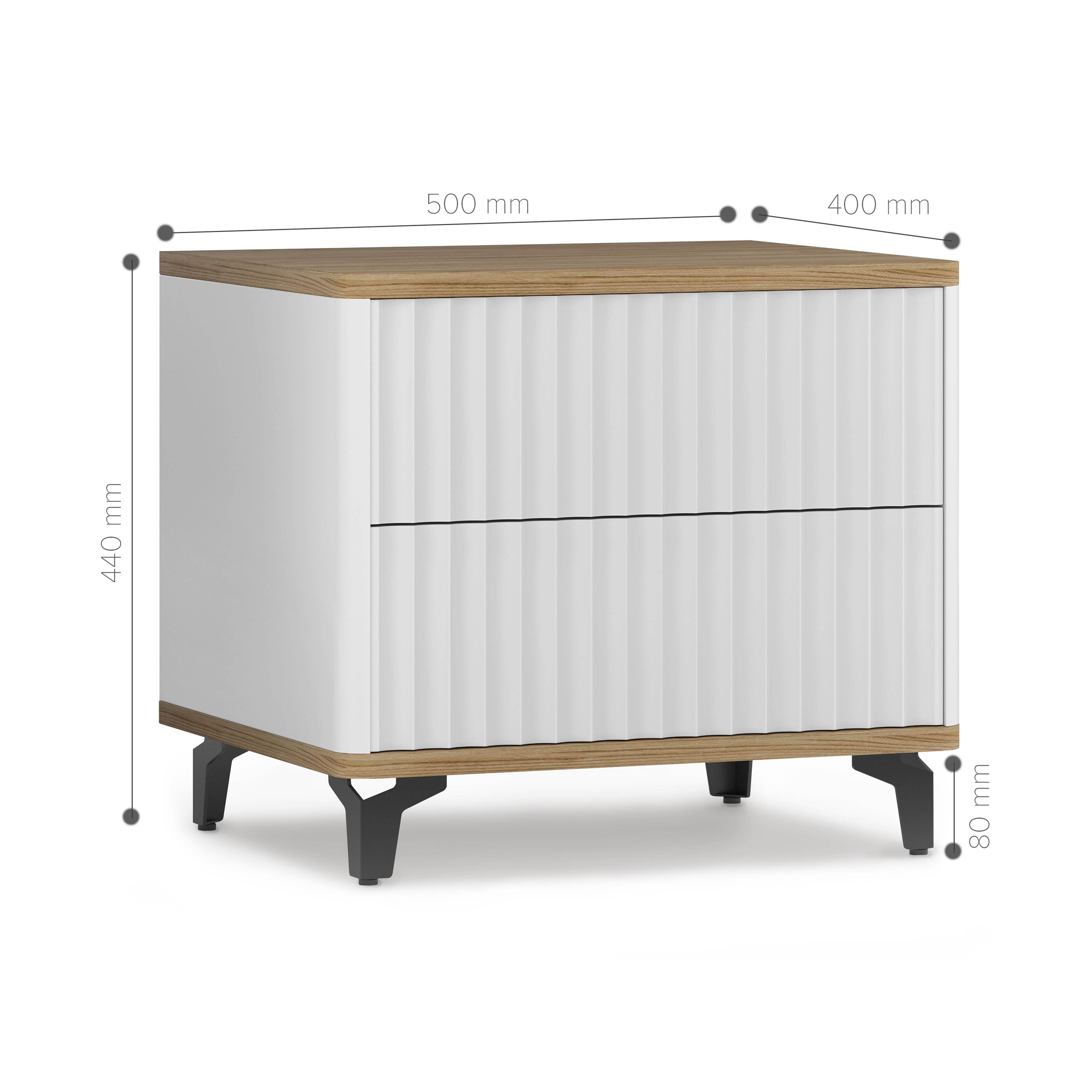 Стол-консоль Royal-5003, белый + дуб сантана, мдф пленочный + лдсп