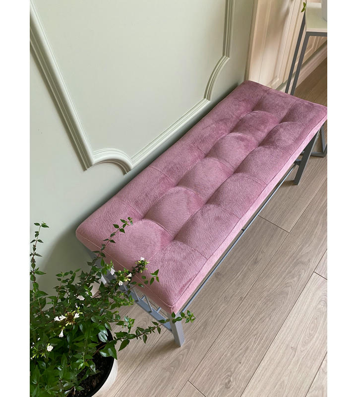 Банкетка Сканди-96-1 (светло-розовый/серый)