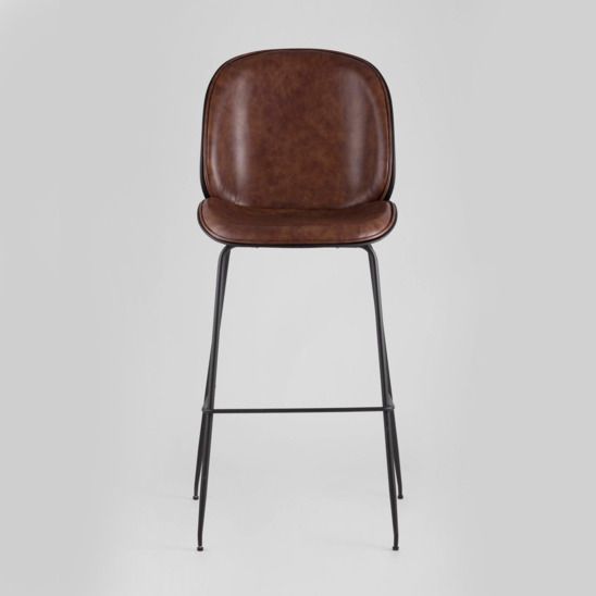 Стул барный Турин со спинкой коричневый