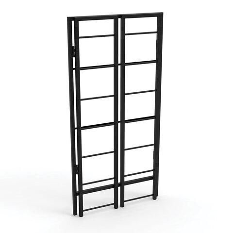 Стеллаж BRABIX "Smart SH-005", 605х290х1193 мм, ЛОФТ, прямой, складной, металл/ЛДСП ясень, каркас черный, 641869