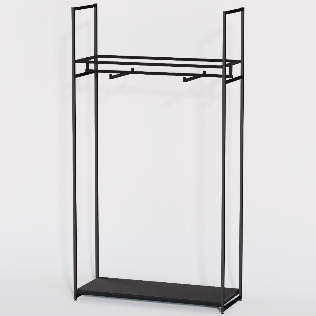 Стеллаж для одежды в стиле Лофт A22120-01-ЧЧ (220х120х45)