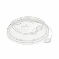Крышка с питейником для бумажного стакана, диаметр 80 мм, глянцевая, прозрачная, полипропилен, ВЗЛП, 3002П