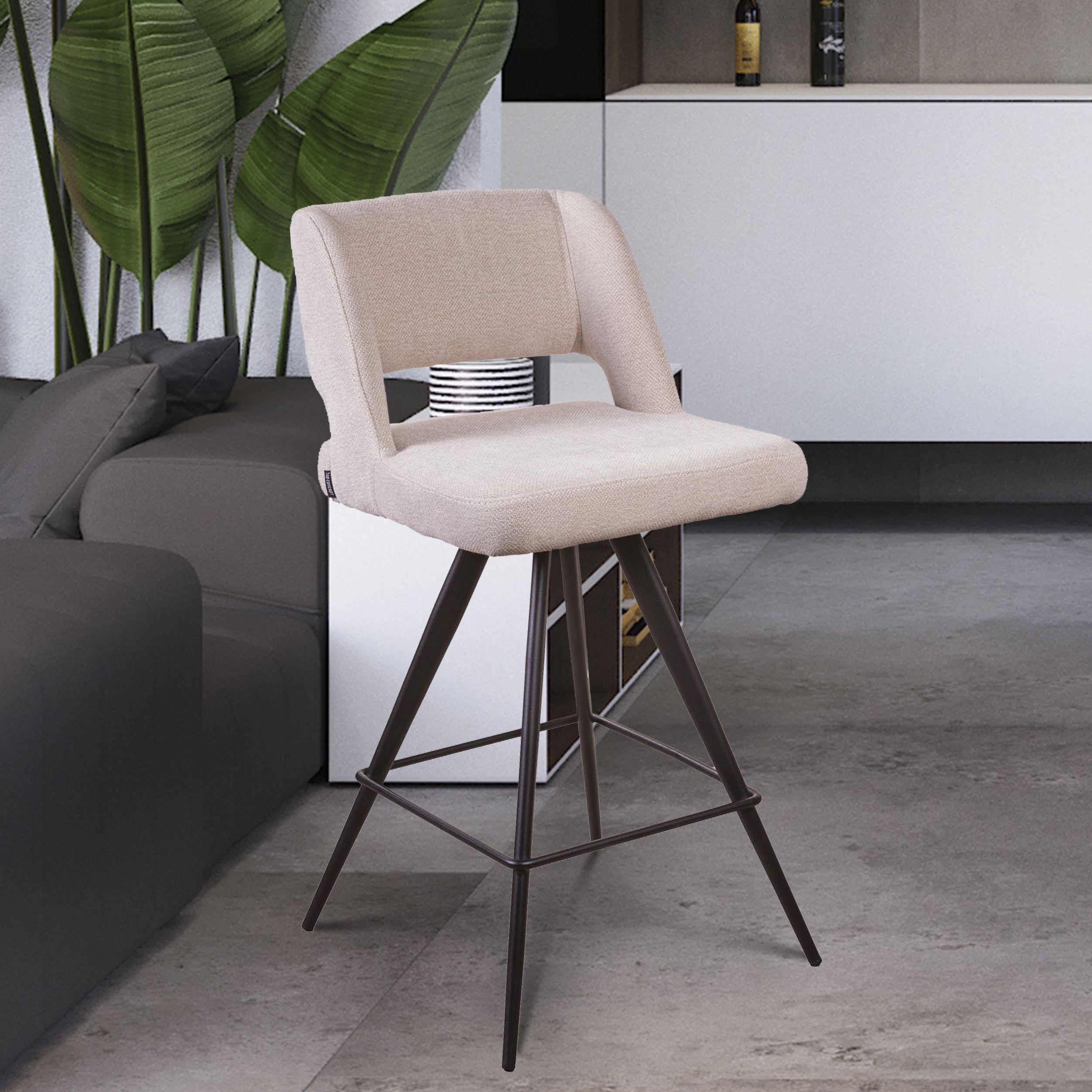 Стул полубарный Молли, ткань бежевый