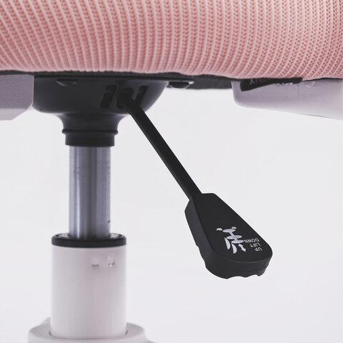 Кресло детское с подставкой для ног BRABIX KIDS "MG-220", сетка/ткань TW, розовое, 533314