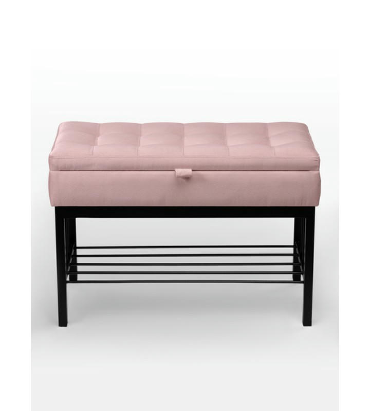 Банкетка Н-76 (черный/светло-розовый)