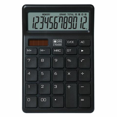 Калькулятор настольный BRAUBERG CH-12-BK (153х103 мм), 12 разрядов, двойное питание, черный, 272958 цена 347 ₽ Калькулятор настольный BRAUBERG CH-12-BK (153х103 мм), 12 разрядов, двойное питание, черный, 272958