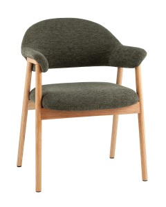 Стул обеденный Tavu с деревянными ножками зеленый