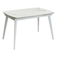Стол Eliot 120 глянец, STATUARIO WHITE SINTERED STONE / WHITE