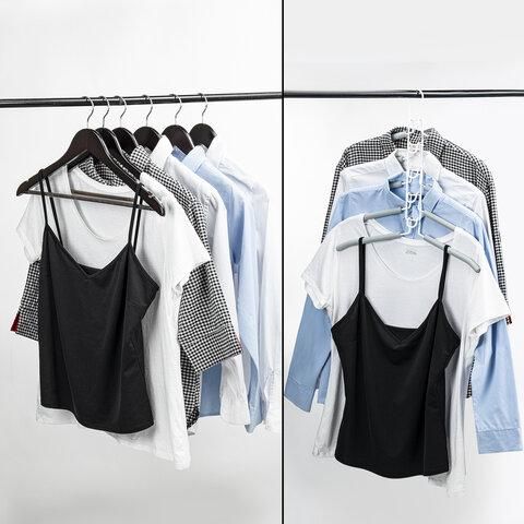 Вешалка-плечики трансформер, 5 плечиков, металл с покрытием, серые, BRABIX, 607475