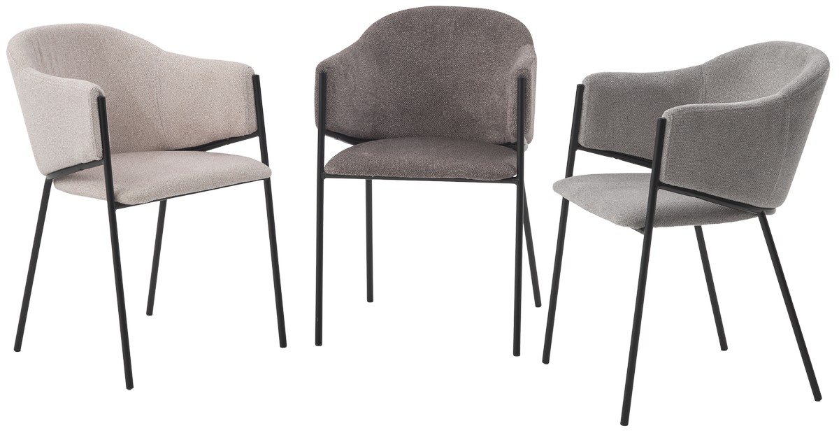 Стул ДИЛЛ, цвет  Lana 30 коричневый, ткань / черный каркас