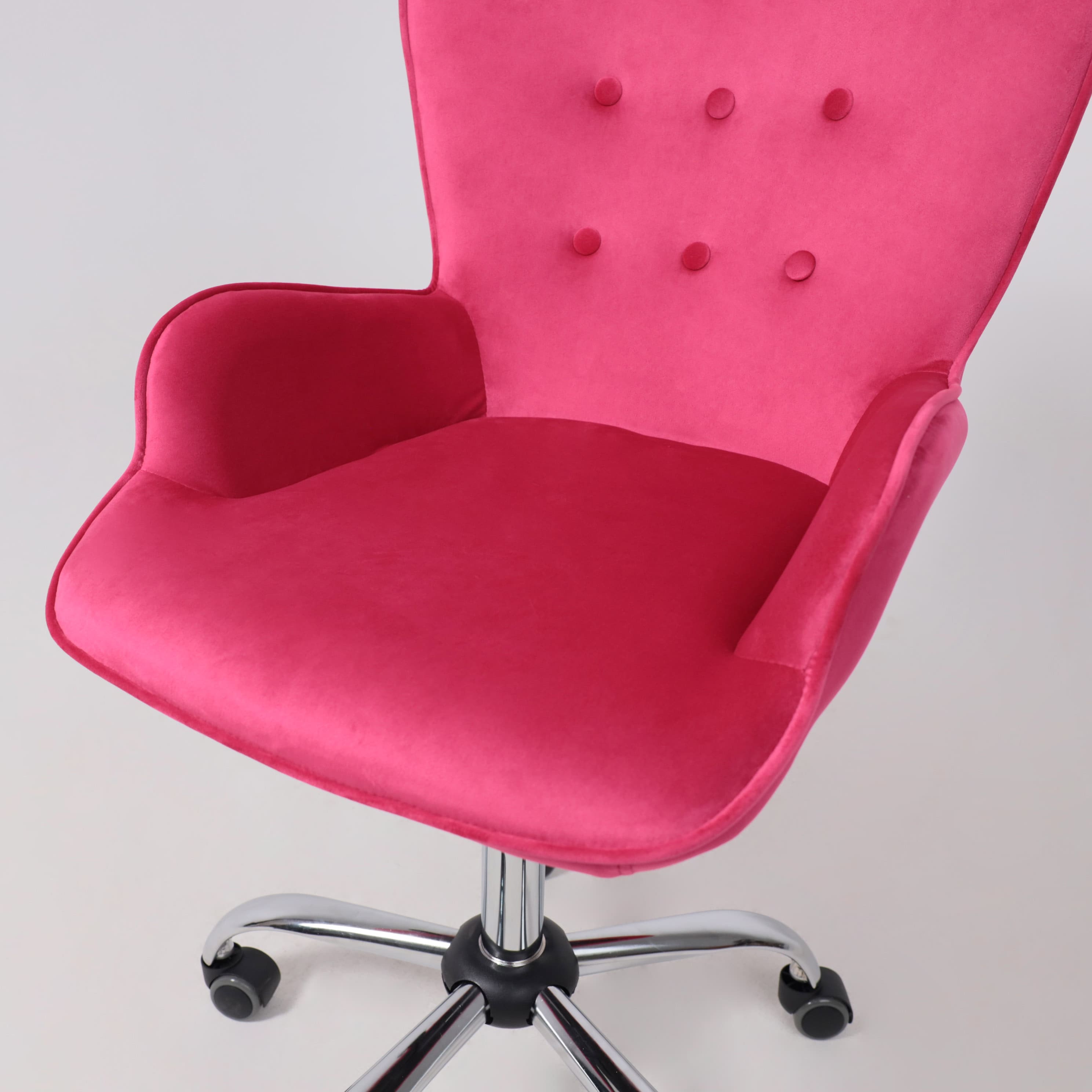 Кресло поворотное Bella, фуксия, велюр