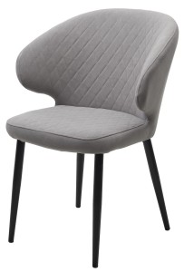 Стул ХИЛТ, цвет B22 Серый, велюр / черный каркас
