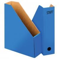 Лоток вертикальный для бумаг (260х320 мм), 75 мм, до 700 листов, микрогофрокартон, STAFF, СИНИЙ, 128882