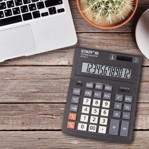 Калькулятор настольный STAFF PLUS STF-333 (200x154 мм), 12 разрядов, двойное питание, 250415 цена 715 ₽ Калькулятор настольный STAFF PLUS STF-333 (200x154 мм), 12 разрядов, двойное питание, 250415