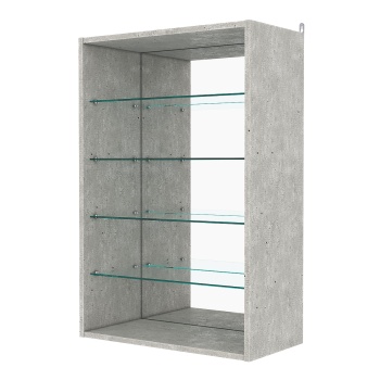 Витрина настенная №2-2ГГ с зеркалом, Метрополитан Грей