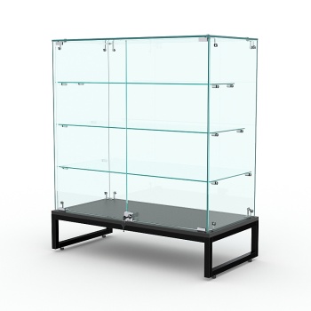 Торговый стеклянный прилавок "ЛОФТ СТИЛЬ" №108 (с дверками), Черный