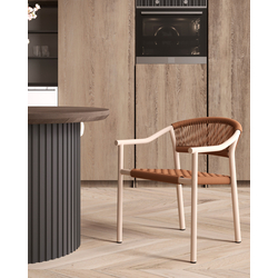 Стул Syna коричневый бежевые ножки