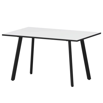 Стол нераздвижной Альфа Обеденные столы в пластике Альфа 1200 (Н-3815) Супер Белый/Черный муар