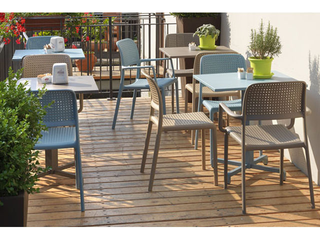 Стул пластиковый Bora Bistrot голубой