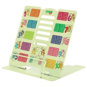 Подставка для книг и учебников большая BRAUBERG KIDS "Animals" с таблицей умножения, регулируемый угол наклона, металлическая, 238960